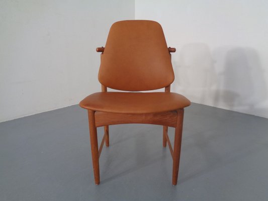 Teak and Brass Side Chair by Arne Hovmand-Olsen for Mogens Kold, 1950s-RDW-711632