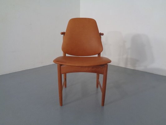 Teak and Brass Side Chair by Arne Hovmand-Olsen for Mogens Kold, 1950s-RDW-711632