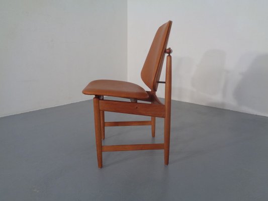 Teak and Brass Side Chair by Arne Hovmand-Olsen for Mogens Kold, 1950s-RDW-711632