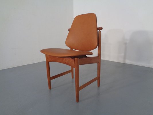 Teak and Brass Side Chair by Arne Hovmand-Olsen for Mogens Kold, 1950s-RDW-711632