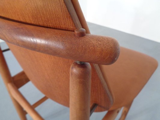 Teak and Brass Side Chair by Arne Hovmand-Olsen for Mogens Kold, 1950s-RDW-711632