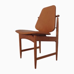 Teak and Brass Side Chair by Arne Hovmand-Olsen for Mogens Kold, 1950s-RDW-711632