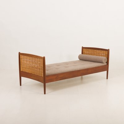 Teak and Cane Daybed attributed to Kai Winding, Denmark, 1960s-UE-2034920