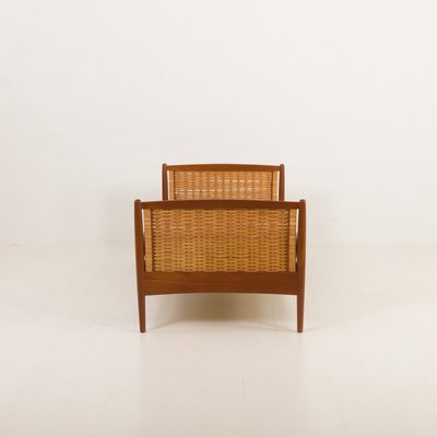 Teak and Cane Daybed attributed to Kai Winding, Denmark, 1960s-UE-2034920