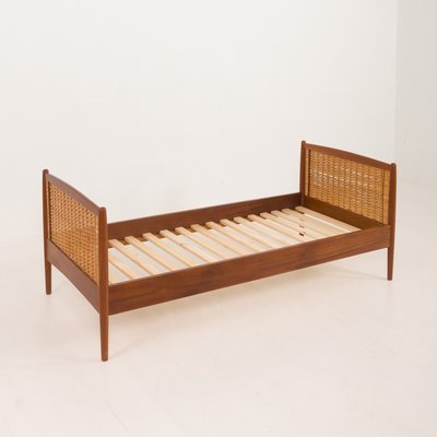 Teak and Cane Daybed attributed to Kai Winding, Denmark, 1960s-UE-2034920