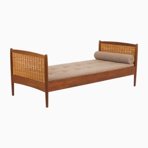 Teak and Cane Daybed attributed to Kai Winding, Denmark, 1960s-UE-2034920