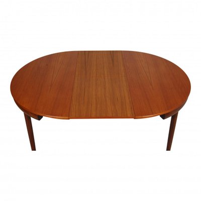 Teak and Cognac Aniline Leather Roundette Table with Chairs by Hans Olsen for Frem Røjle, 1890s-MTD-1400281