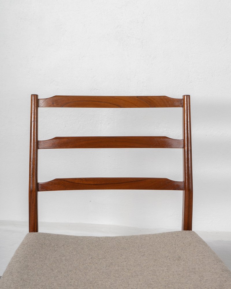 Teak and Grey Wool Dining Chairs by Tom Robertson for McIntosh, 1960s, Set of 4