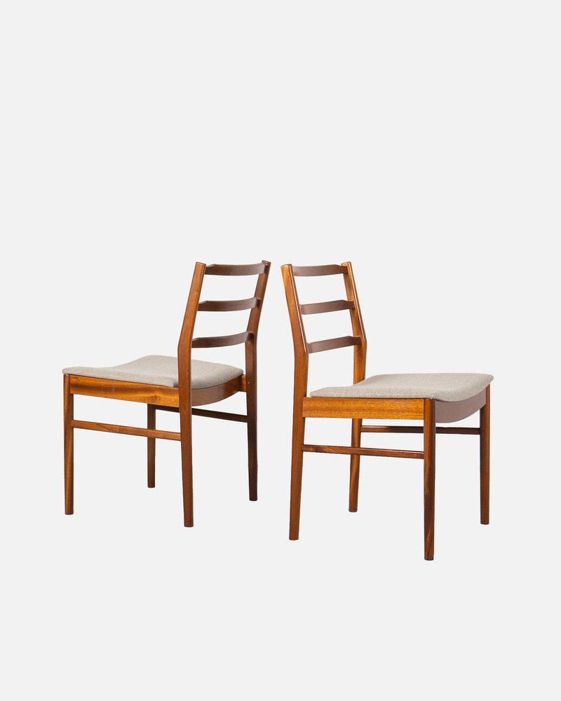 Teak and Grey Wool Dining Chairs by Tom Robertson for McIntosh, 1960s, Set of 4