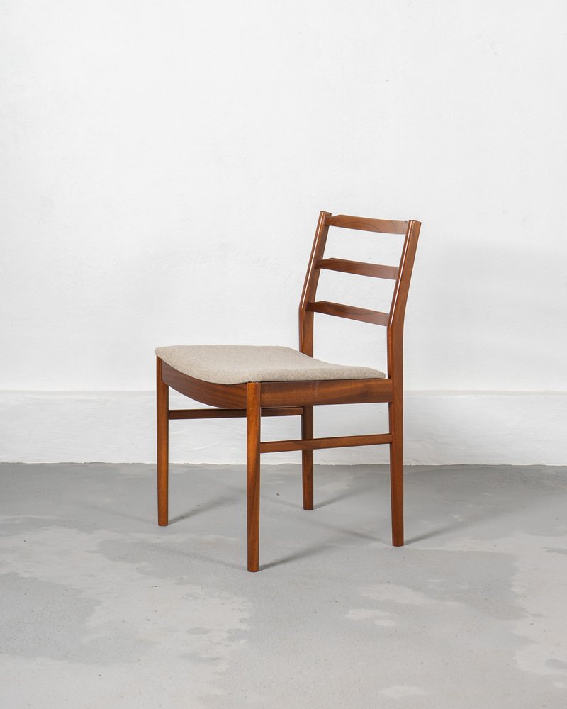 Teak and Grey Wool Dining Chairs by Tom Robertson for McIntosh, 1960s, Set of 4