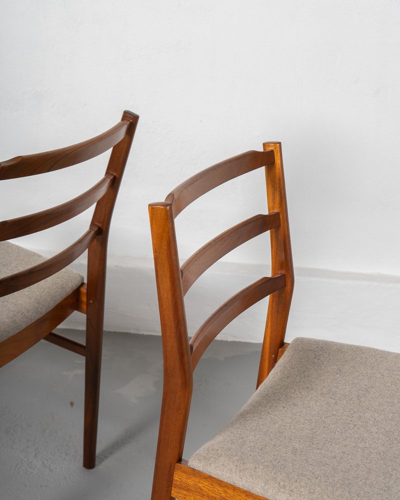 Teak and Grey Wool Dining Chairs by Tom Robertson for McIntosh, 1960s, Set of 4