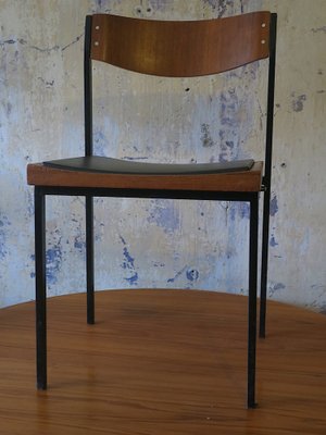 Teak and Iron Stacking Chairs, 1960s, Set of 2-ED-1736808