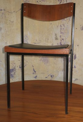 Teak and Iron Stacking Chairs, 1960s, Set of 2-ED-1736808