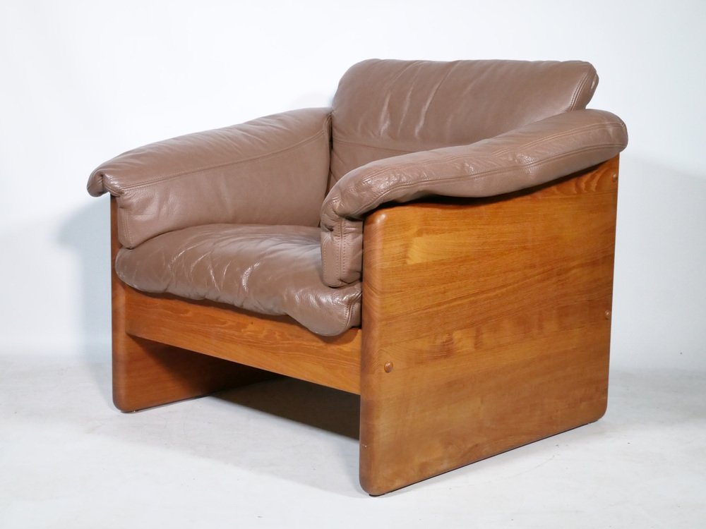 Teak and Leather Armchair by Mikael Laursen, 1970s