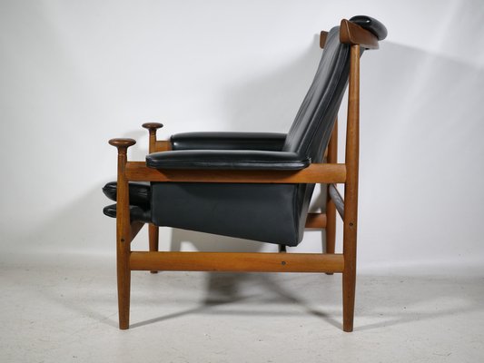 Teak and Leather Model Bwana Armchair and Footstool by Finn Juhl for France & Søn / France & Daverkosen, 1960, Set of 2-LVS-1820609