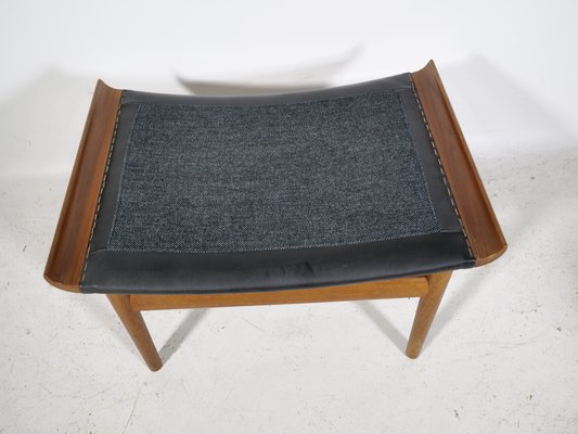 Teak and Leather Model Bwana Armchair and Footstool by Finn Juhl for France & Søn / France & Daverkosen, 1960, Set of 2-LVS-1820609