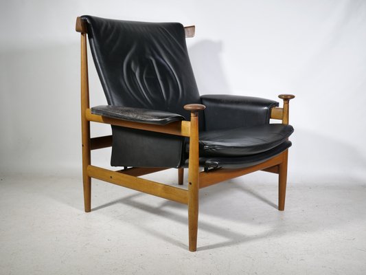 Teak and Leather Model Bwana Armchair and Footstool by Finn Juhl for France & Søn / France & Daverkosen, 1960, Set of 2-LVS-1820609