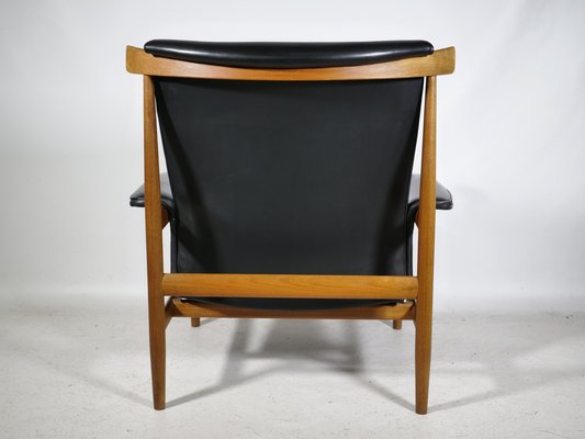 Teak and Leather Model Bwana Armchair and Footstool by Finn Juhl for France & Søn / France & Daverkosen, 1960, Set of 2-LVS-1820609