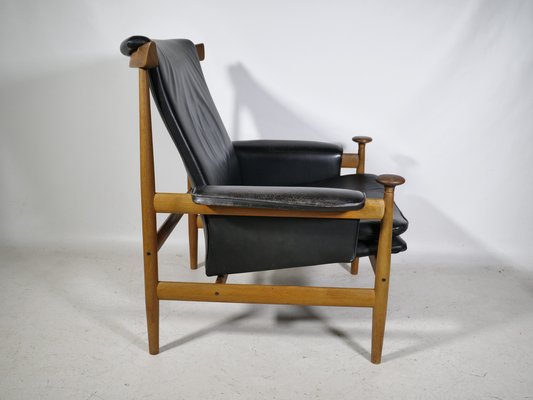 Teak and Leather Model Bwana Armchair and Footstool by Finn Juhl for France & Søn / France & Daverkosen, 1960, Set of 2-LVS-1820609