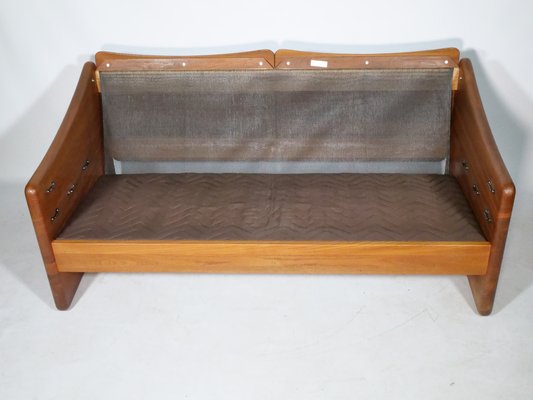 Teak and Leather Sofa by Mikael Laursen, 1970s-LVS-1756860