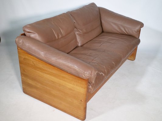 Teak and Leather Sofa by Mikael Laursen, 1970s-LVS-1756860