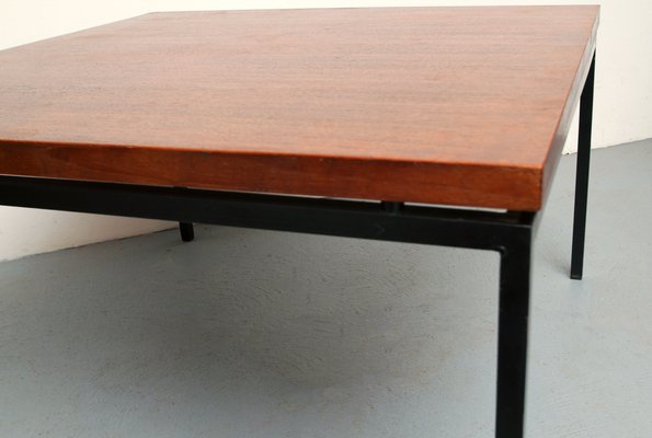 Teak and Metal Square Coffee Table, 1960s-PF-1117872