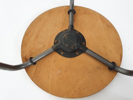 Teak and Metal Tripod Stool, Denmark, 1960s-ZO-1297759