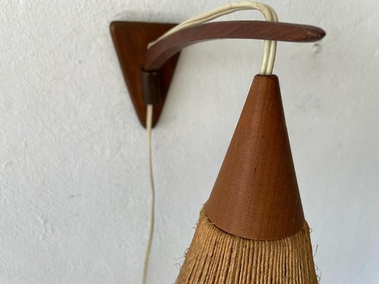 Teak and Natural Ropes Sconce by Ib Fabiansen for Fog & Mørup, Denmark, 1960s-RDS-1367648