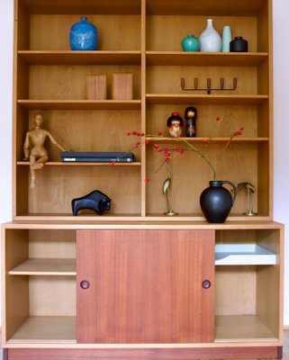 Teak and Oak 2-Part Cabinet by Borge Mogensen for Karl Andersson & Soner, Denmark, 1960s-OHY-2034463