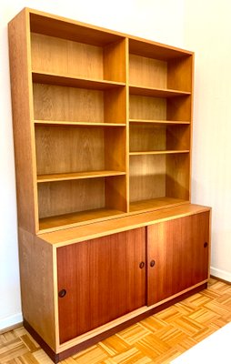 Teak and Oak 2-Part Cabinet by Borge Mogensen for Karl Andersson & Soner, Denmark, 1960s-OHY-2034463