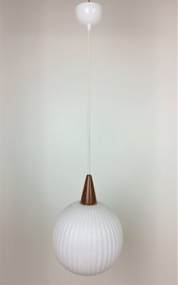 Teak and Opaline Ceiling Lamp, 1960s-YBU-576728