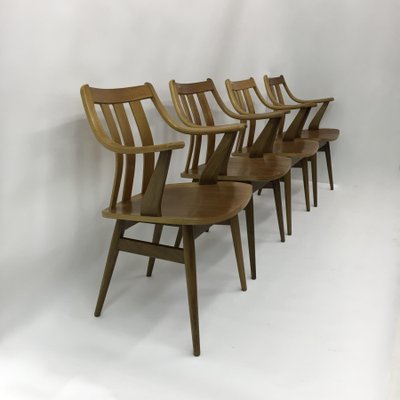 Teak and Plywood Dining Chairs from Pastoe , 1960s, Set of 4-BGP-934879