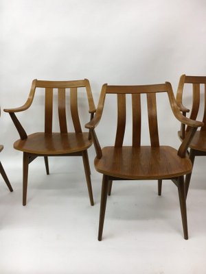 Teak and Plywood Dining Chairs from Pastoe , 1960s, Set of 4-BGP-934879