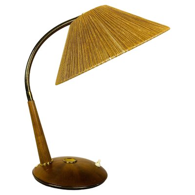 Teak and Rattan Table Lamp from Temde, 1970s-PUK-1050932