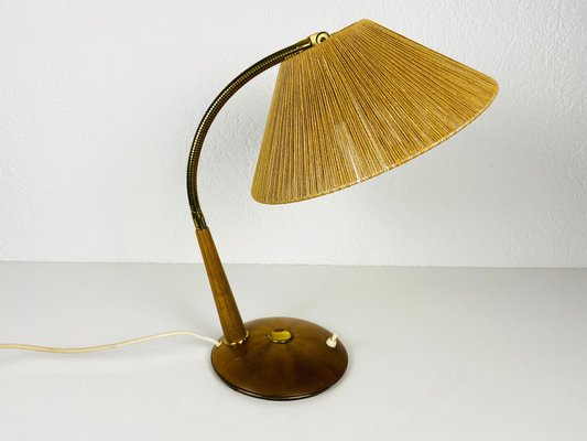 Teak and Rattan Table Lamp from Temde, 1970s-PUK-1050932