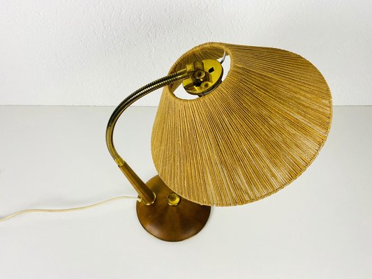 Teak and Rattan Table Lamp from Temde, 1970s-PUK-1050932