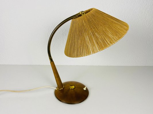 Teak and Rattan Table Lamp from Temde, 1970s-PUK-1050932