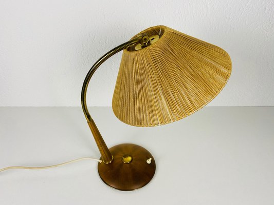 Teak and Rattan Table Lamp from Temde, 1970s-PUK-1050932