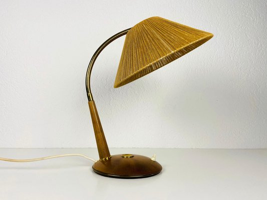 Teak and Rattan Table Lamp from Temde, 1970s-PUK-1050932