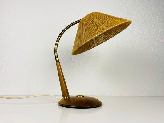 Teak and Rattan Table Lamp from Temde, 1970s-PUK-1050932