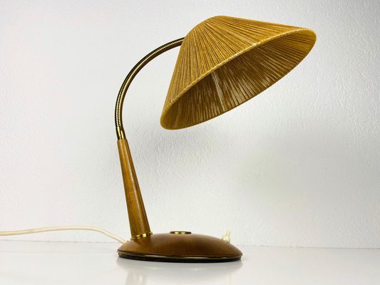 Teak and Rattan Table Lamp from Temde, 1970s-PUK-1050932