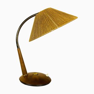 Teak and Rattan Table Lamp from Temde, 1970s-PUK-1050932