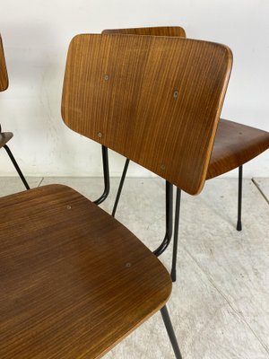 Teak and Steel Dining Chairs by Tjerk Reijenga for Pilastro, 1950s-1960s, Set of 4-DE-1700579