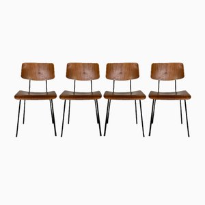 Teak and Steel Dining Chairs by Tjerk Reijenga for Pilastro, 1950s-1960s, Set of 4-DE-1700579