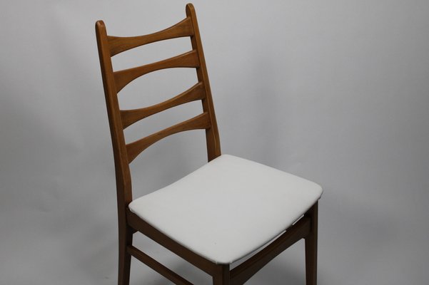 Teak and White Skai Chair from Hellerau, Germany, 1960s-HJY-1782220