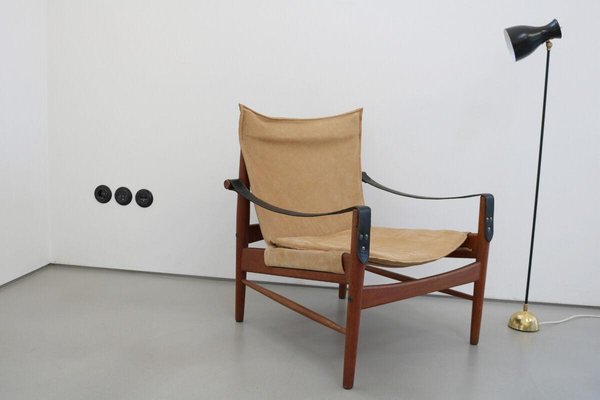 Teak Antelope Safari Easy Chair by Hans Olsen for Viskadalens Möbelindustri, 1960s-FJP-1720293