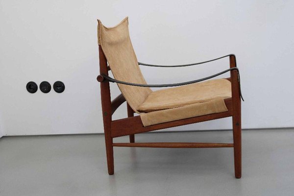 Teak Antelope Safari Easy Chair by Hans Olsen for Viskadalens Möbelindustri, 1960s-FJP-1720293