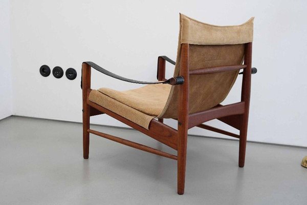 Teak Antelope Safari Easy Chair by Hans Olsen for Viskadalens Möbelindustri, 1960s-FJP-1720293