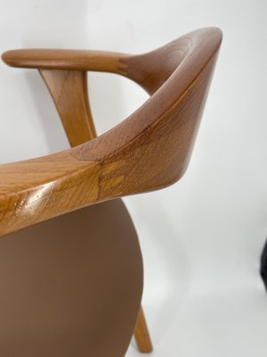 Teak Armchair Model 49 with Leather Seat by Erik Kirkegaard for Høng Stolefabrik, Denmark, 1960s-CZ-2041206