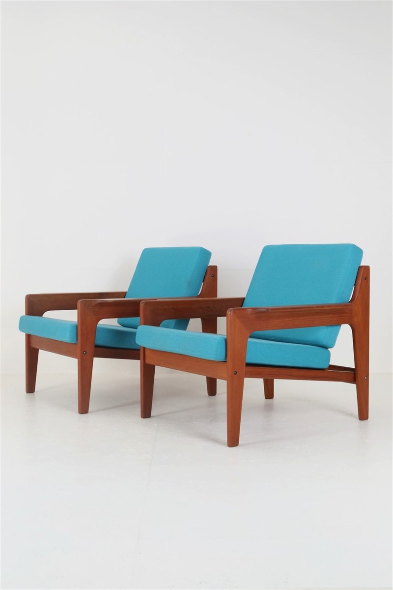 Teak Armchairs by Arne Wahl Iversen for Komfort, 1960s, Set of 2